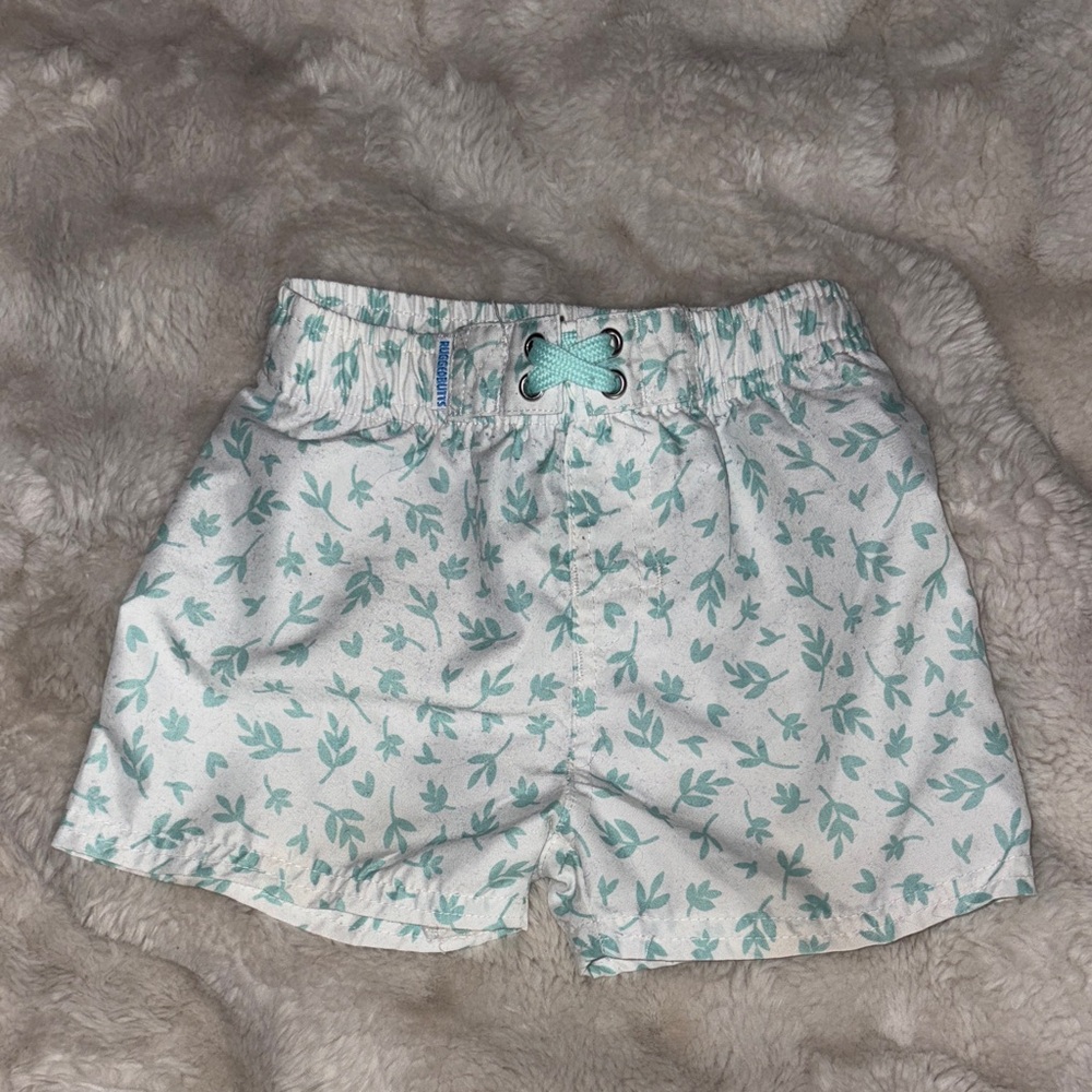 Leaf Print Kids Swim Trunks